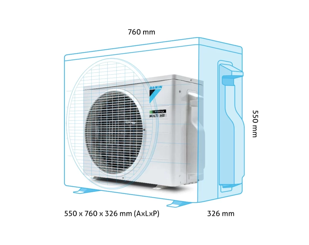 Condensadoera Multi Split Daikin Invereter R 32 medida