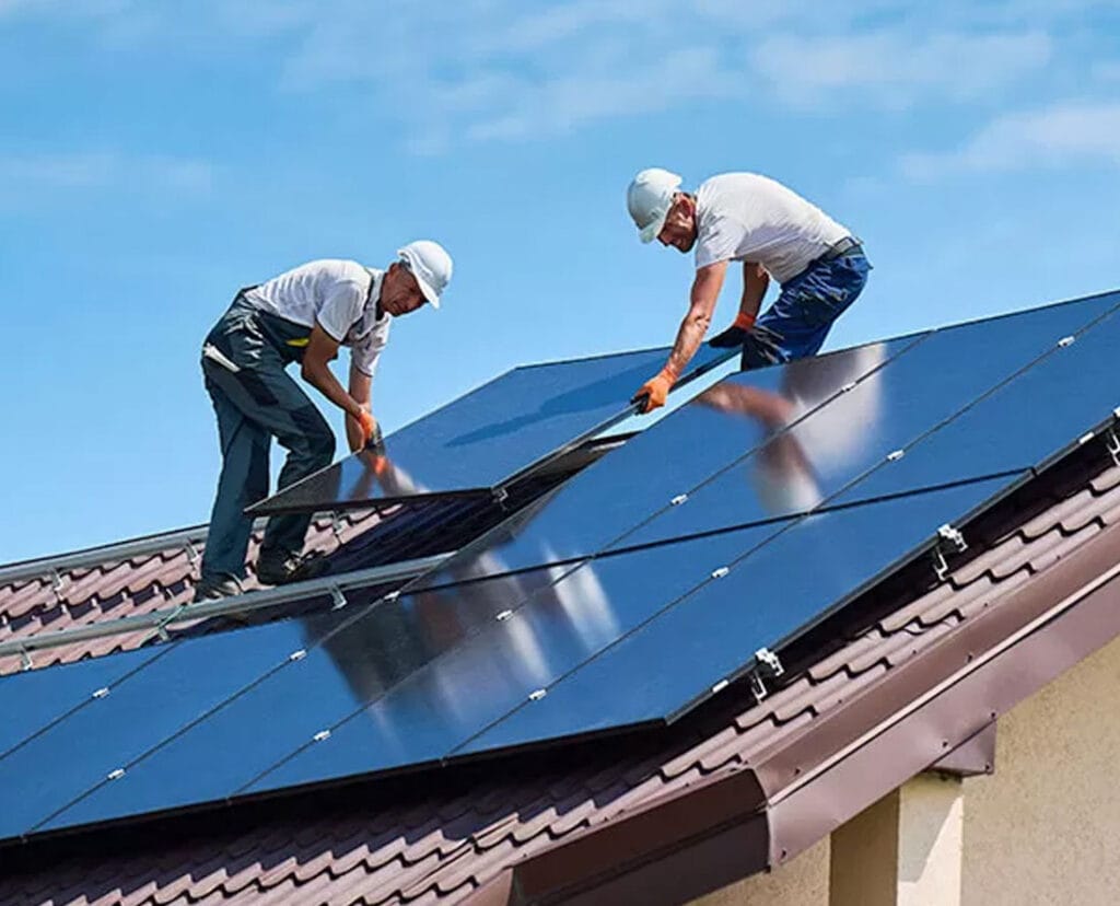 Instalação das placas fotovoltaicas